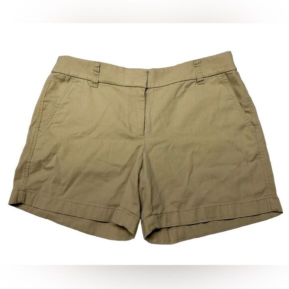 J. Crew Khaki Tan Shorts Mom Preppy Summer Vacation Appropriate Longer Shorts - Picture 1 of 7